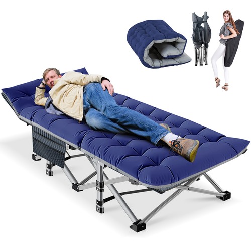 Single folding bed camping cot - single,
