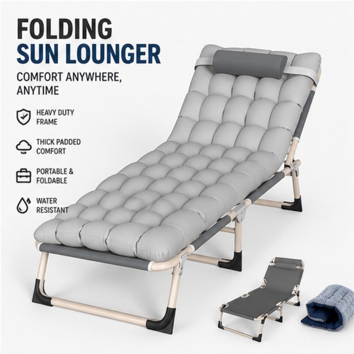 Folding sun lounger - sun, reclining