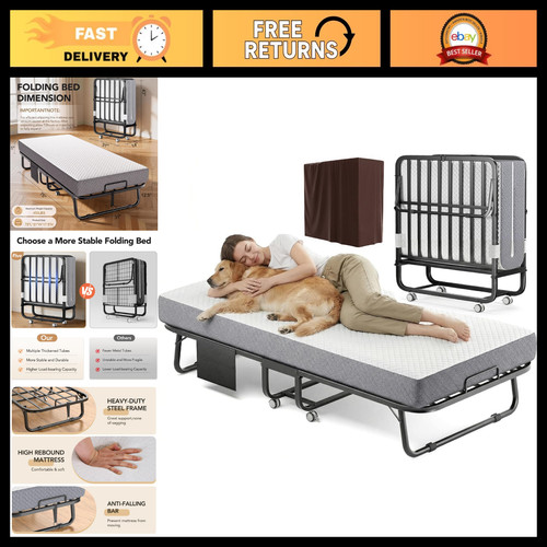 Portable folding bed with - portable,